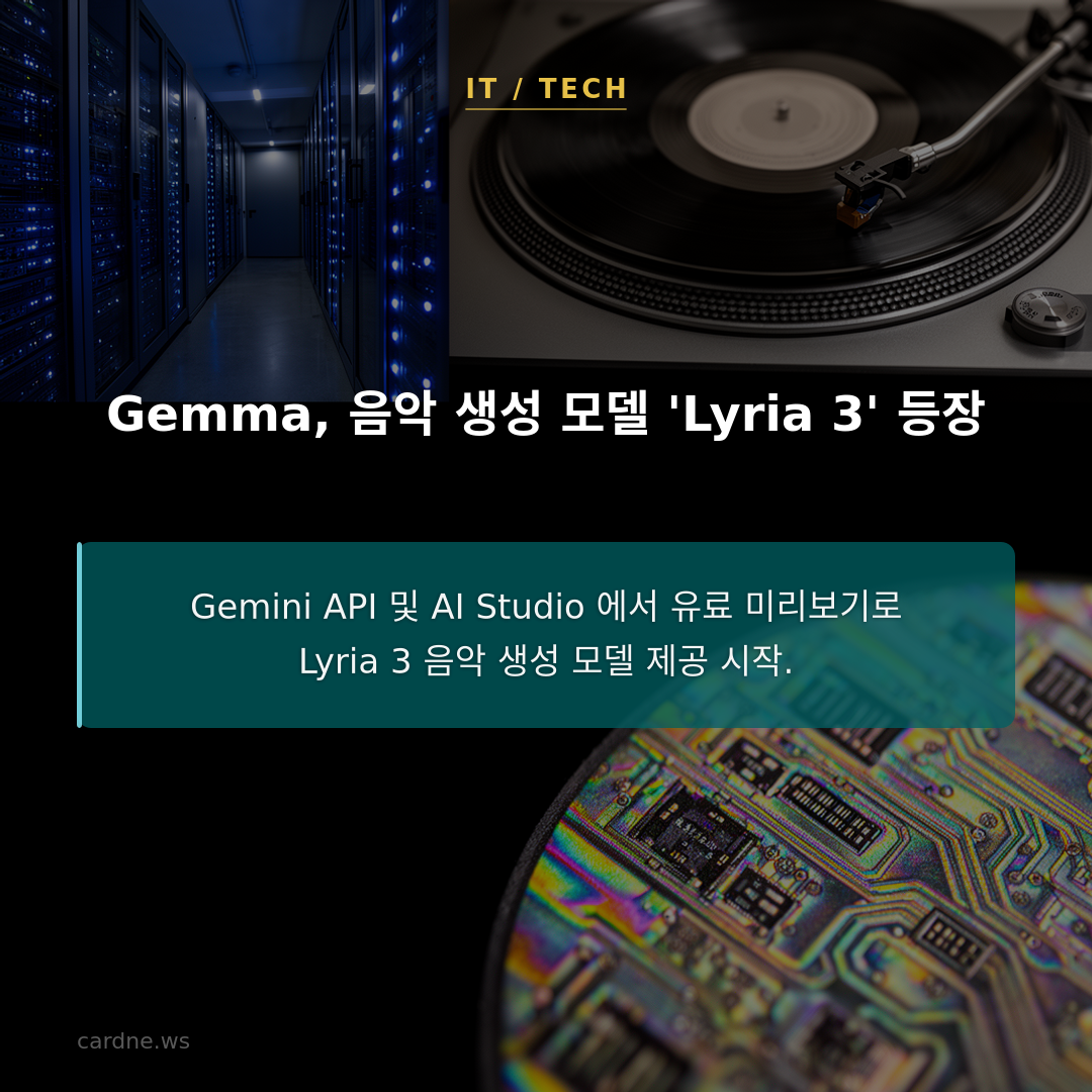 Gemma, 음악 생성 모델 'Lyria 3' 등장