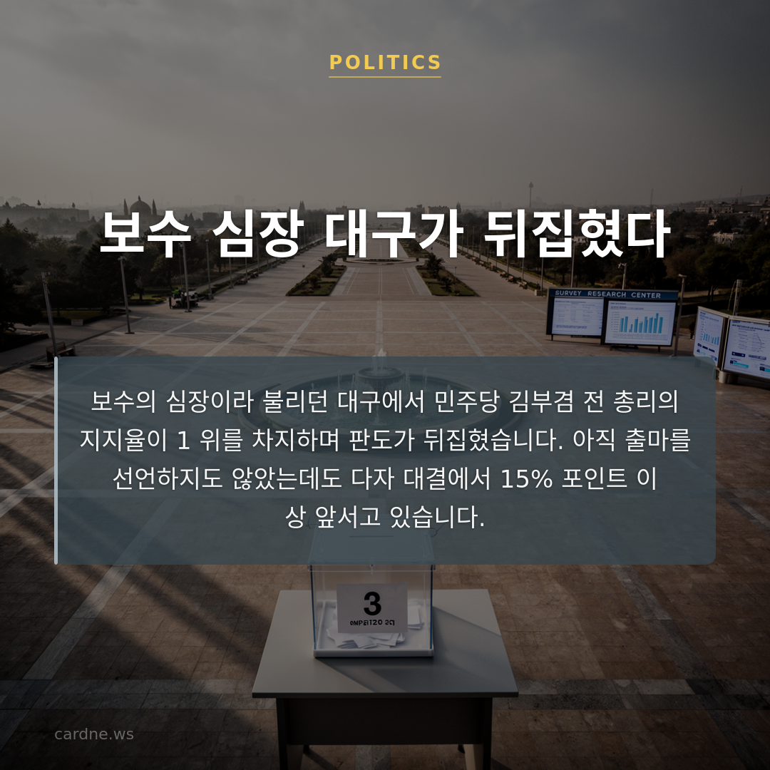 보수 심장 대구가 뒤집혔다