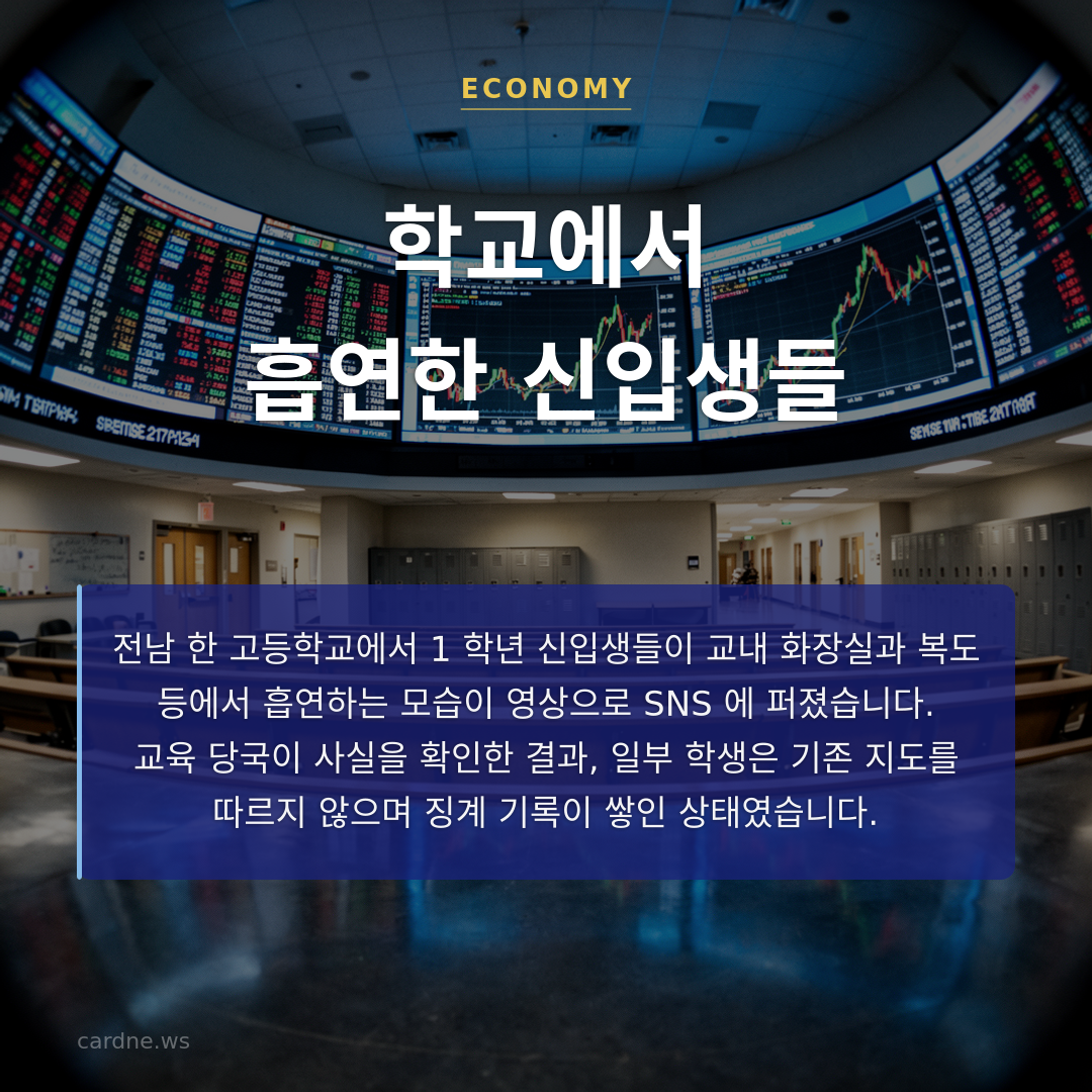 학교에서 흡연한 신입생들