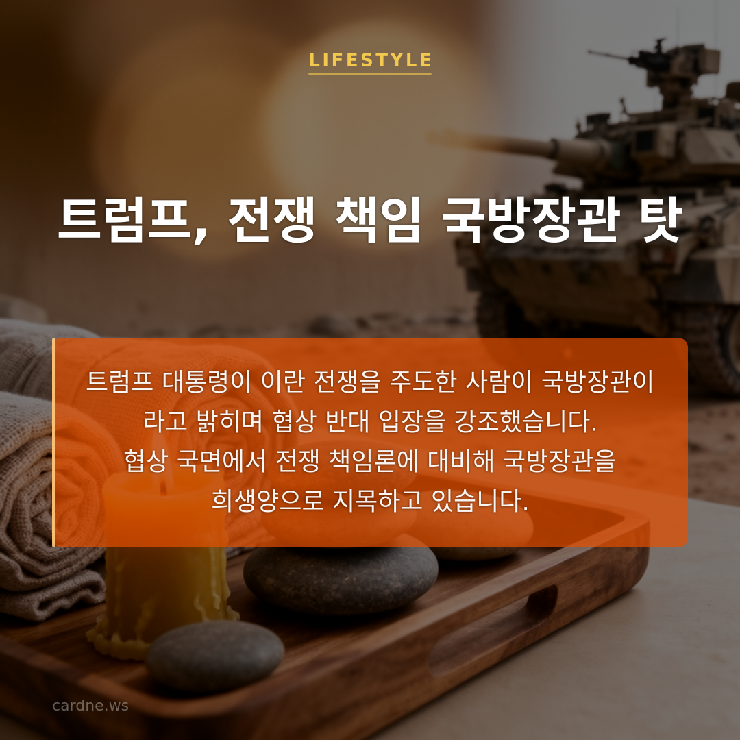트럼프, 전쟁 책임 국방장관 탓